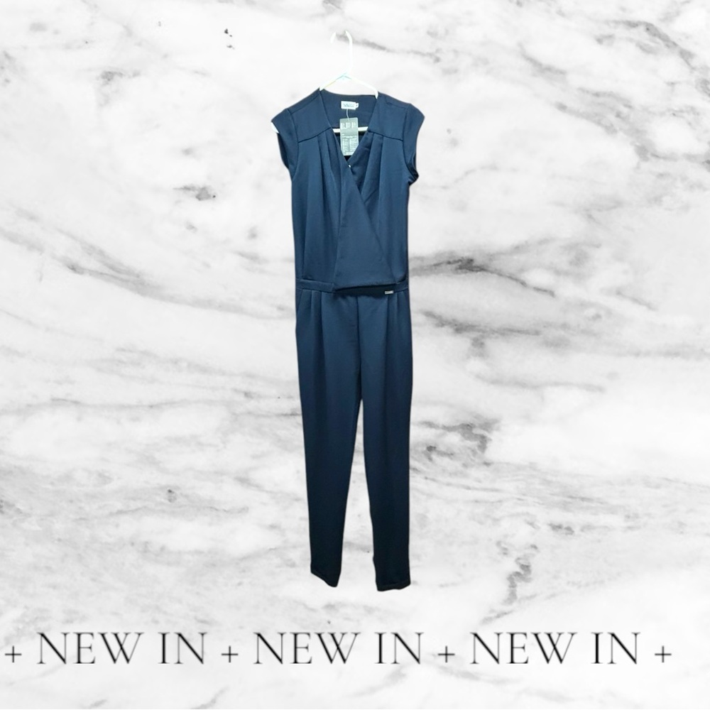 NWT Numoco Navy Short Sleeved Classy Jumpsuit Medium